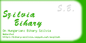 szilvia bihary business card